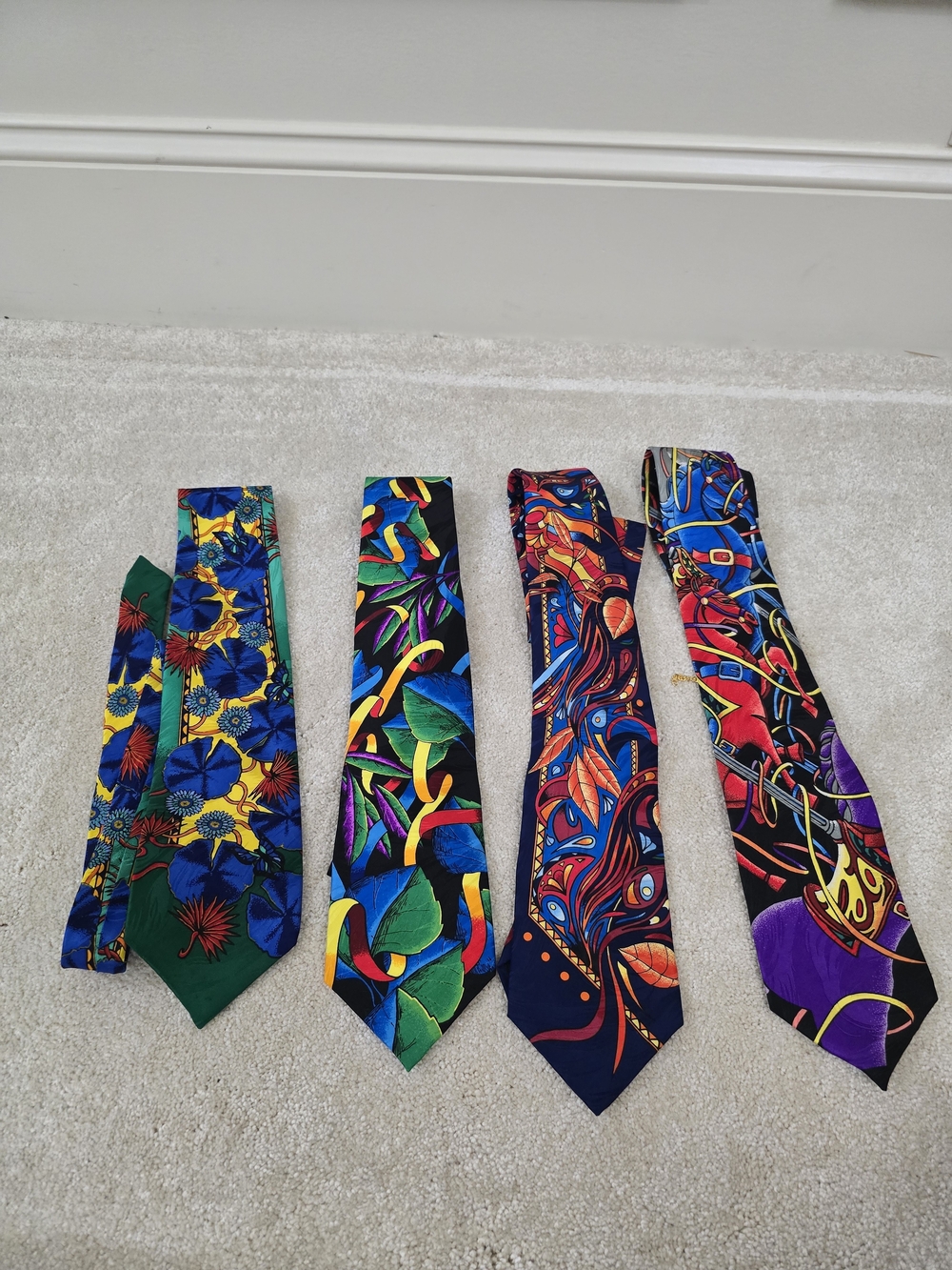 Rush Limbaugh Men's Silk Necktie - Vibrant Abstract Floral Pattern